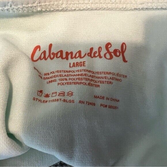 Cabana del Sol 2-Piece Strapless Bandeau Bikini Women's Size L Green - Picture 8 of 8